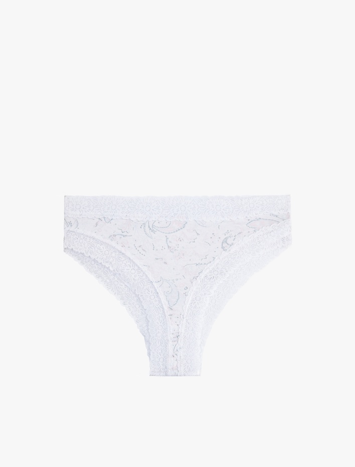  Dantel Detaylı Viskon Rahat Kalıp Brazilian Külot