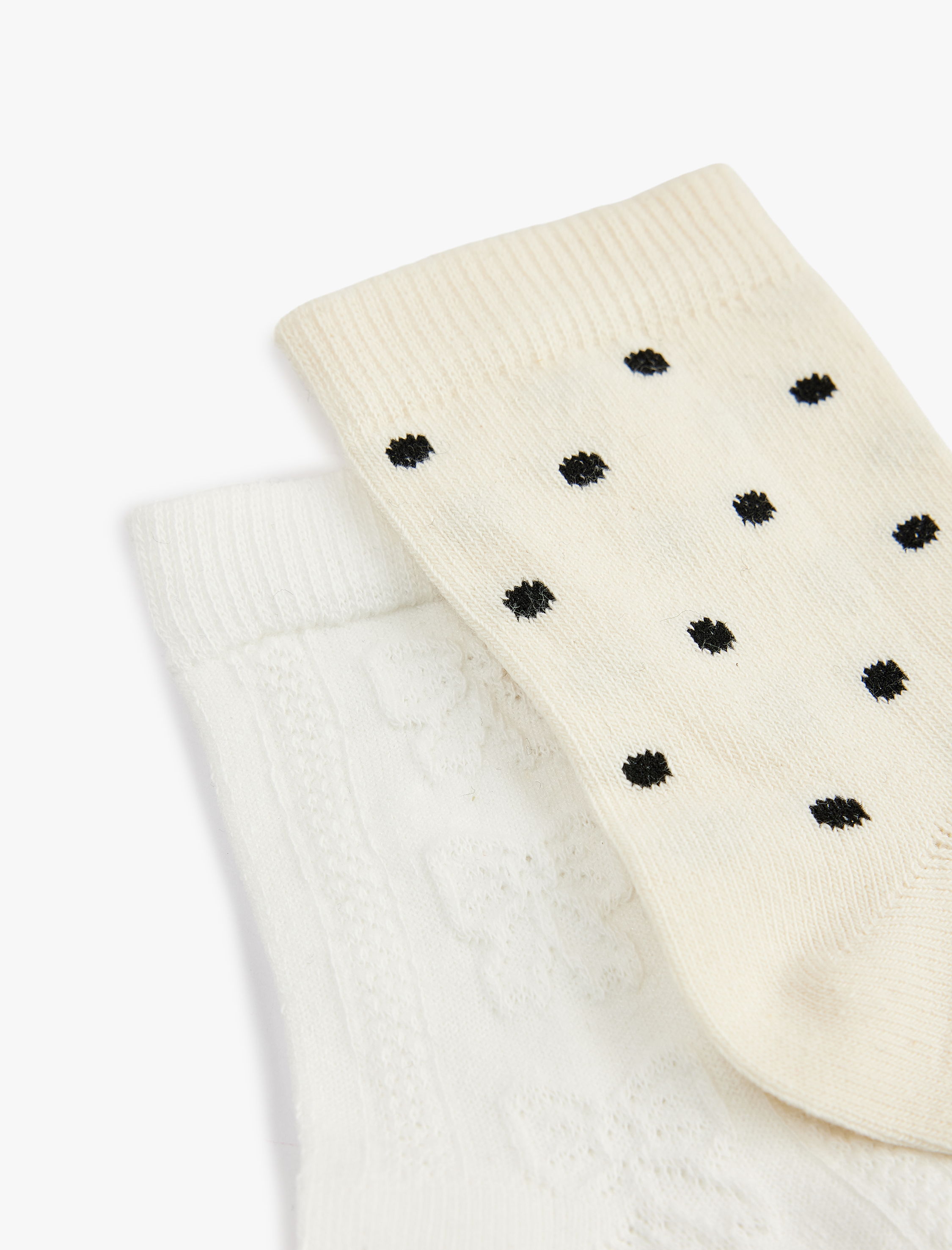  Kız Bebek Pamuklu Desenli 2'li Çorap Seti