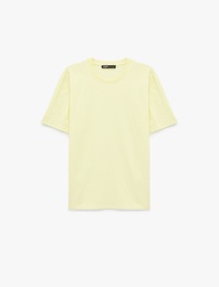 Regular Fit Kısa Kollu Bisiklet Yaka Pamuklu Basic Tişört