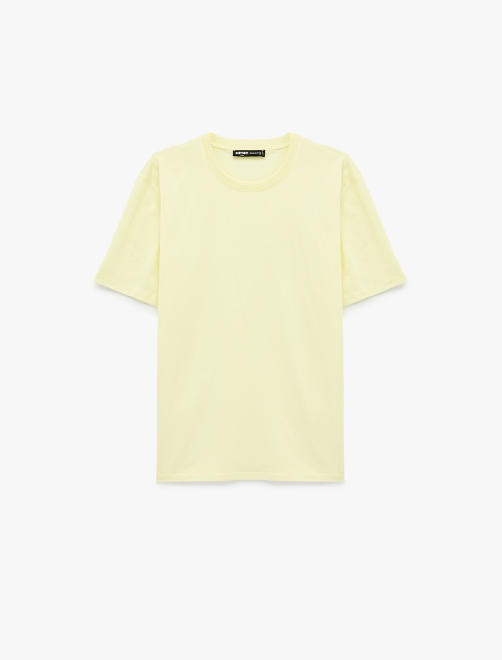  Regular Fit Kısa Kollu Bisiklet Yaka Pamuklu Basic Tişört