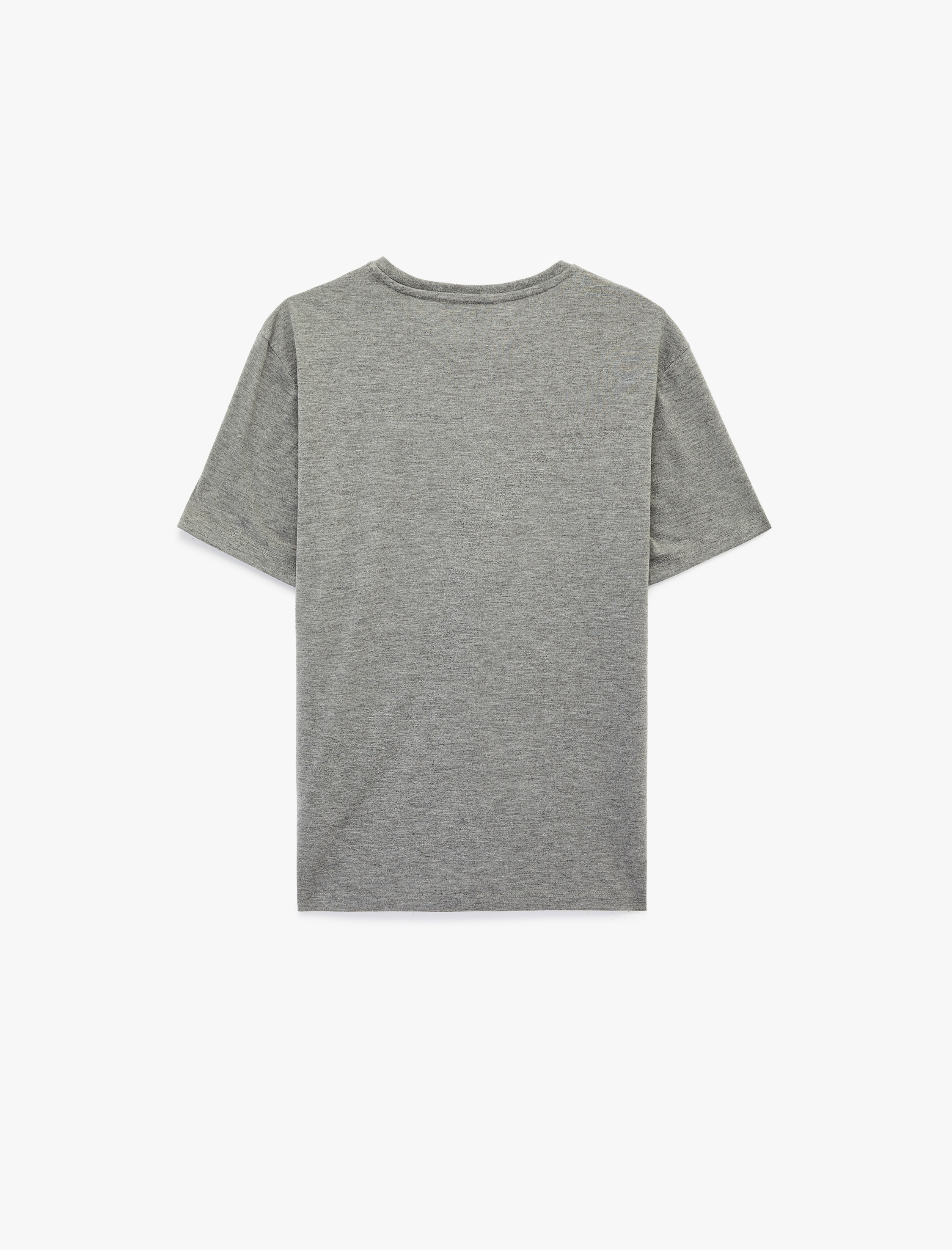   Regular Fit Bisiklet Yaka Viskon Karışımlı Kısa Kollu Tişört