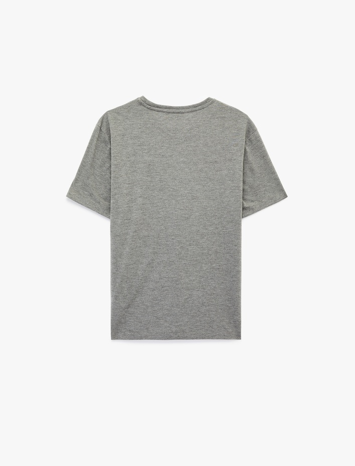  Regular Fit Bisiklet Yaka Viskon Karışımlı Kısa Kollu Tişört