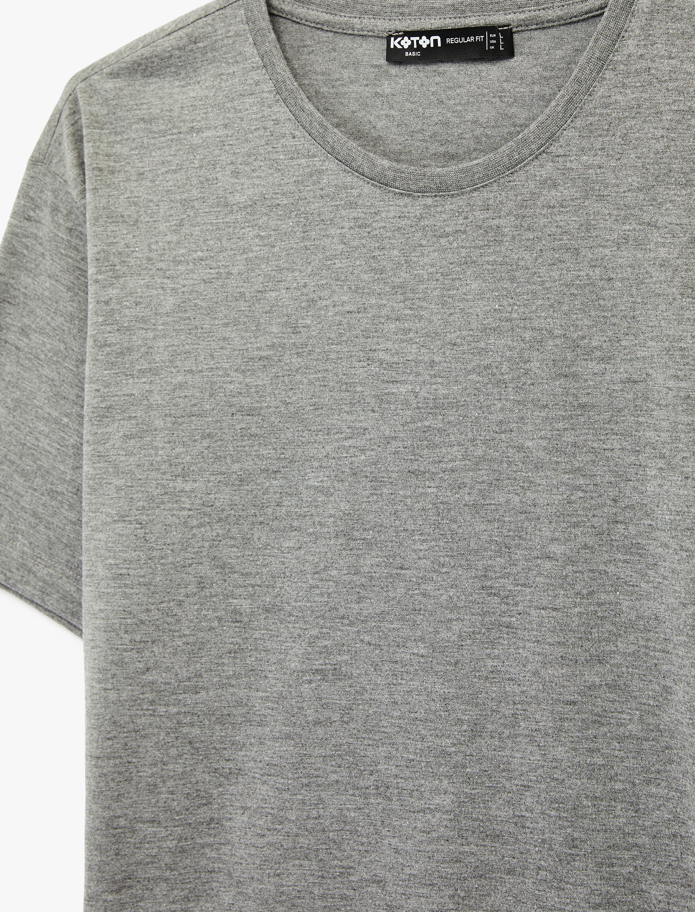   Regular Fit Bisiklet Yaka Viskon Karışımlı Kısa Kollu Tişört