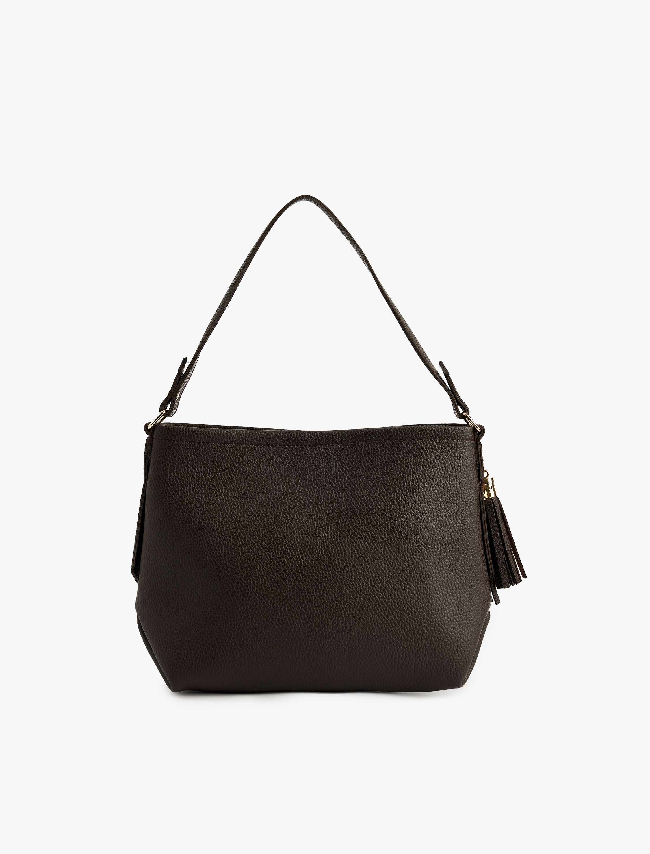  Kadın Metal Aksesuarlı Saplı Suni Deri İkili Çanta