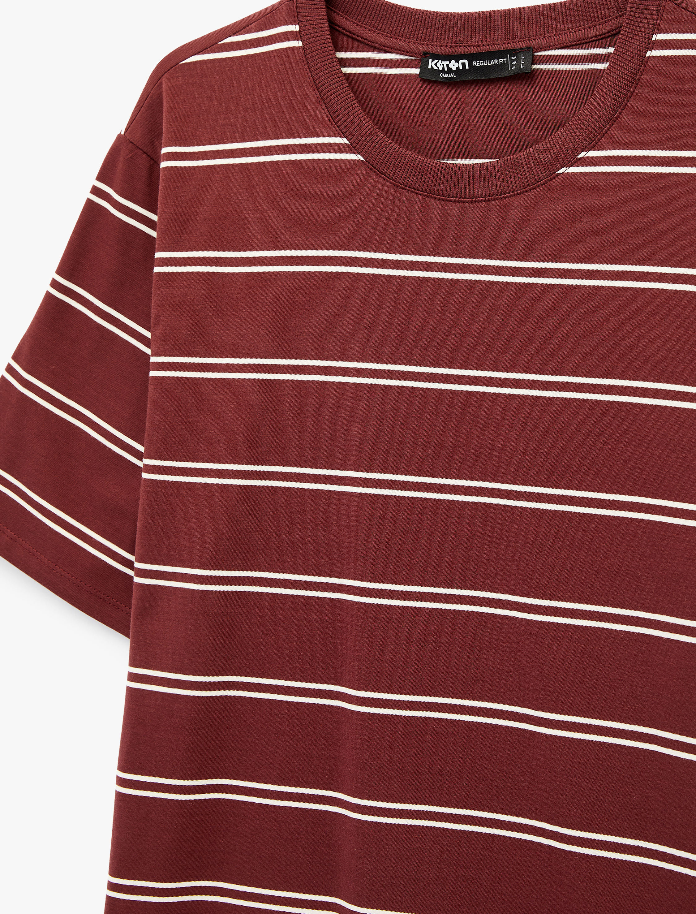   Regular Fit Kısa Kollu Pamuklu Bisiklet Yaka Tişört