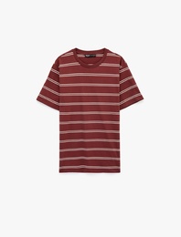 Regular Fit Kısa Kollu Pamuklu Bisiklet Yaka Tişört