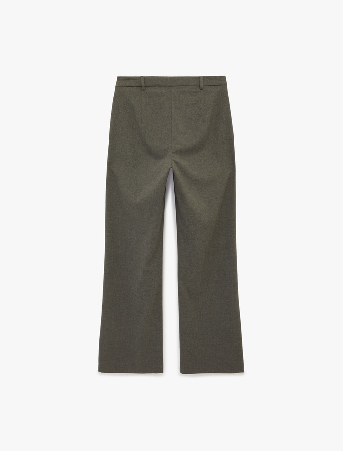  Straight Fit Düz Bol Paça Kumaş Pantolon