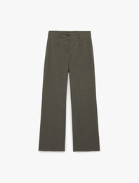 Straight Fit Düz Bol Paça Kumaş Pantolon