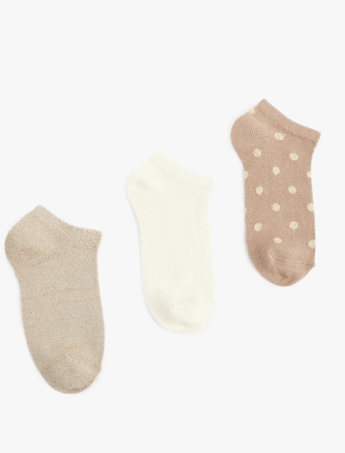 Kadın 3'lü Çok Renkli Patik Çorap Seti