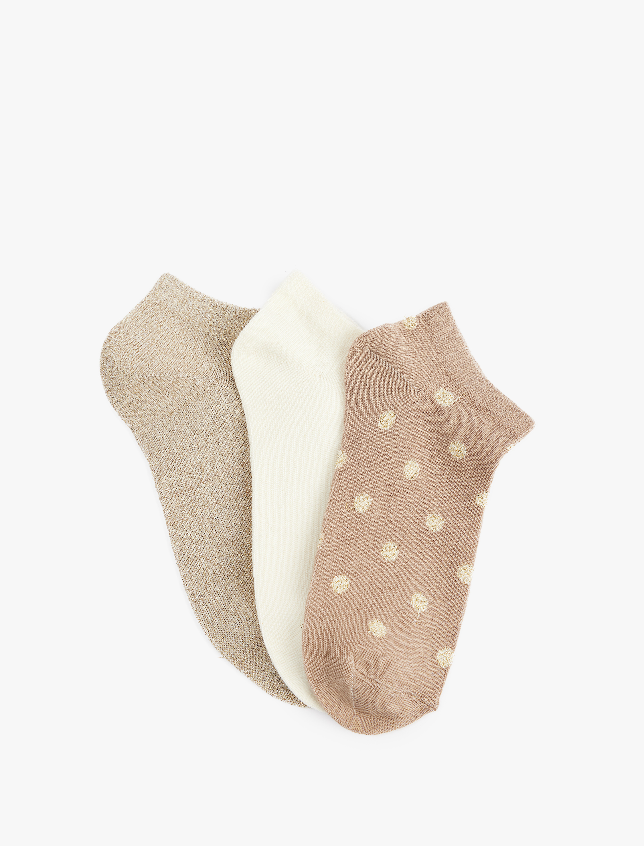  Kadın 3'lü Çok Renkli Patik Çorap Seti