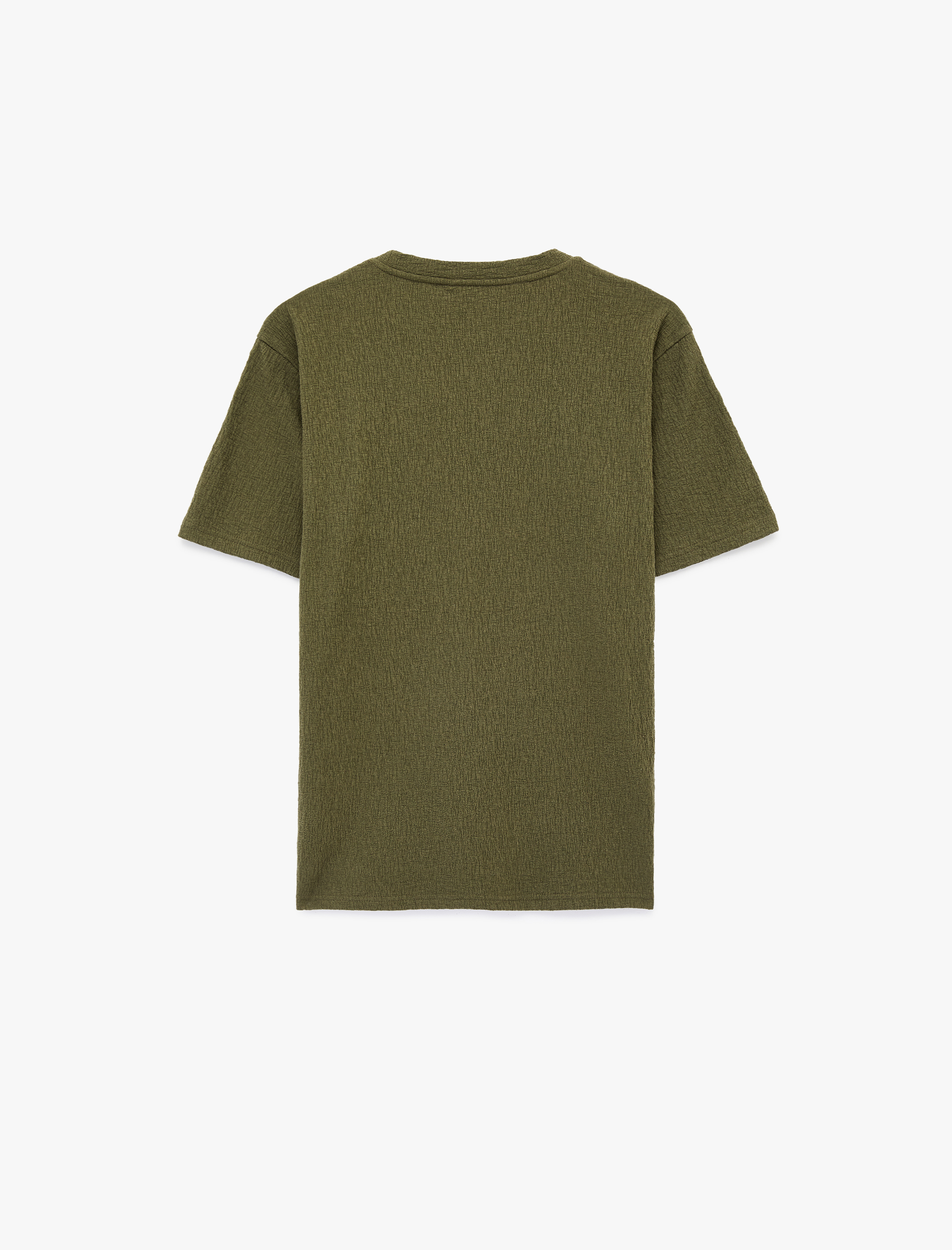   Kısa Kollu Dokulu Bisiklet Yaka Slim Fit Tişört