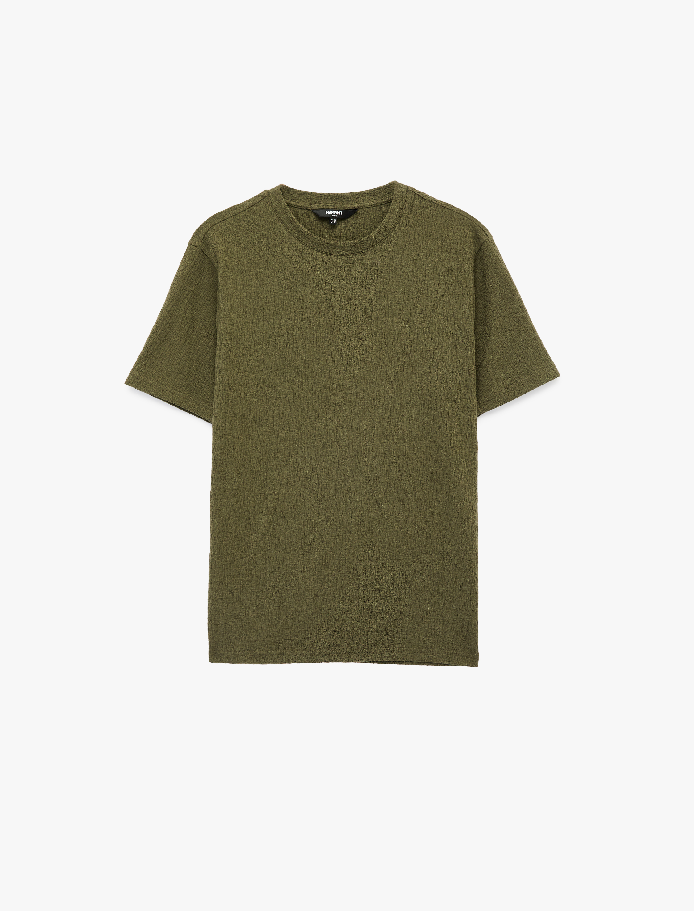   Kısa Kollu Dokulu Bisiklet Yaka Slim Fit Tişört