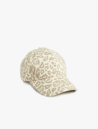 Pamuklu Leopar Desenli Cap Şapka