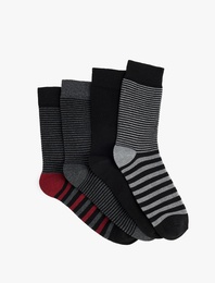 Çizgili 4'lü Soket Çorap Seti