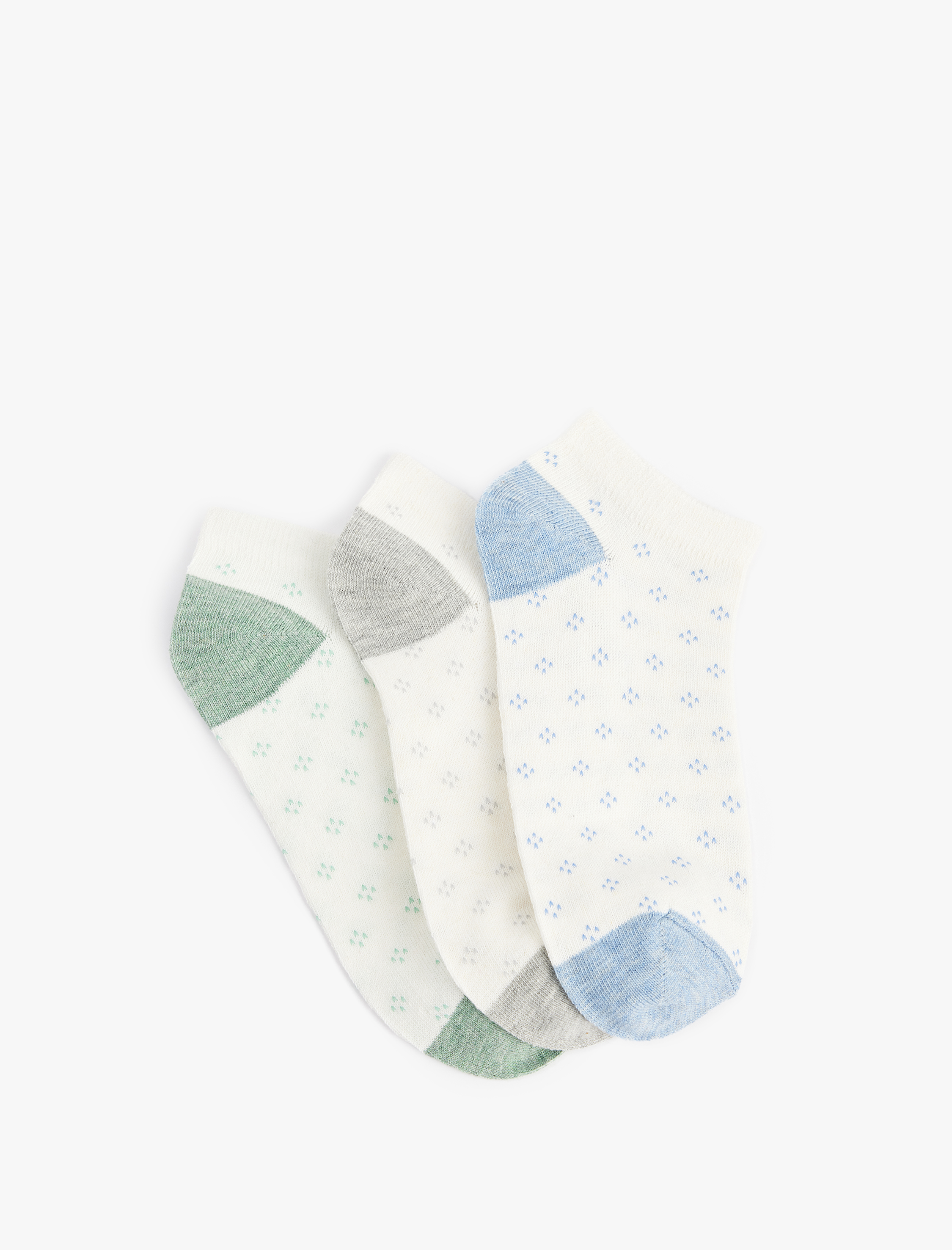  Kadın 3'lü Çok Renkli Patik Çorap Seti