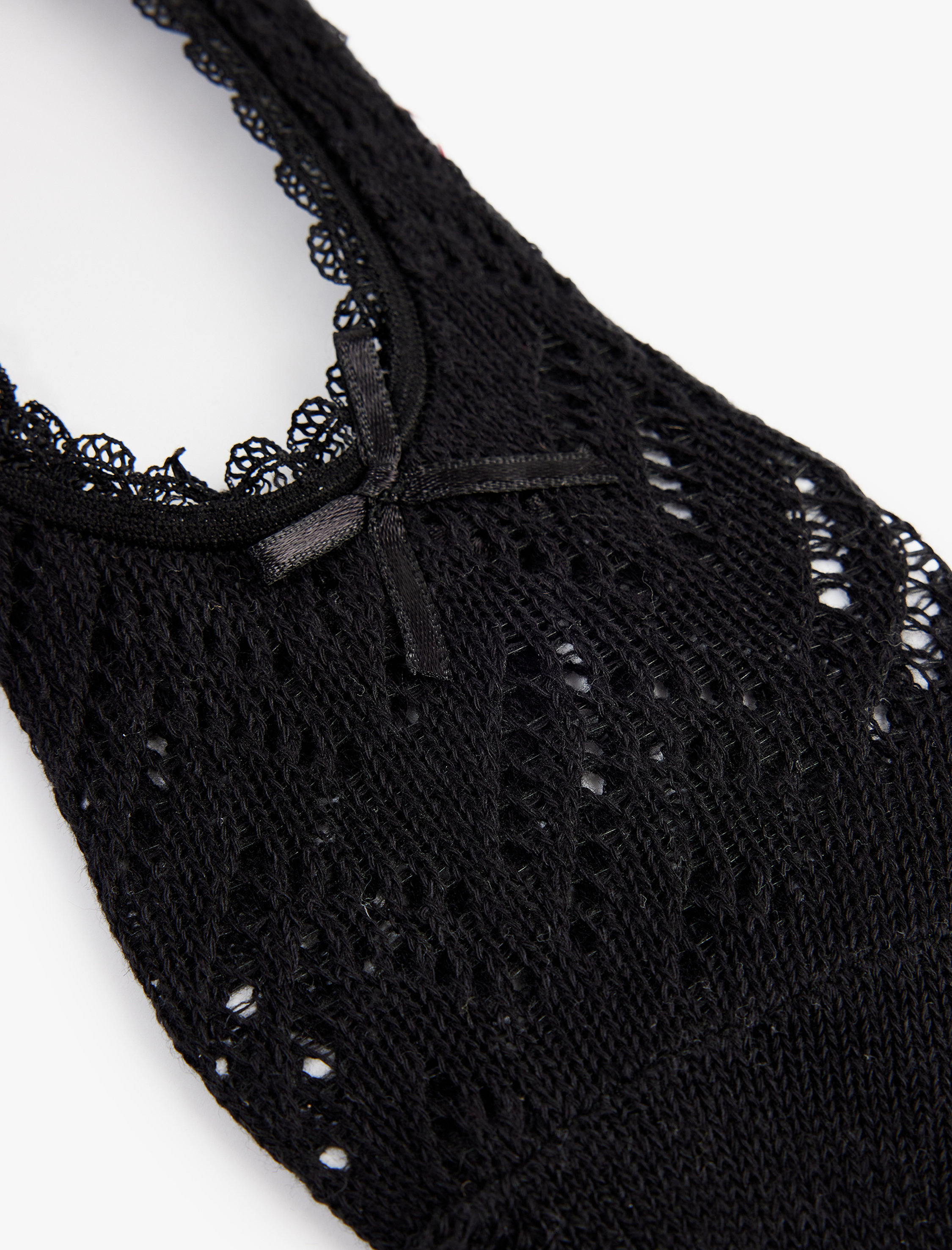  Kadın Dantel Detaylı Fiyonklu Pamuklu Spor Çorap