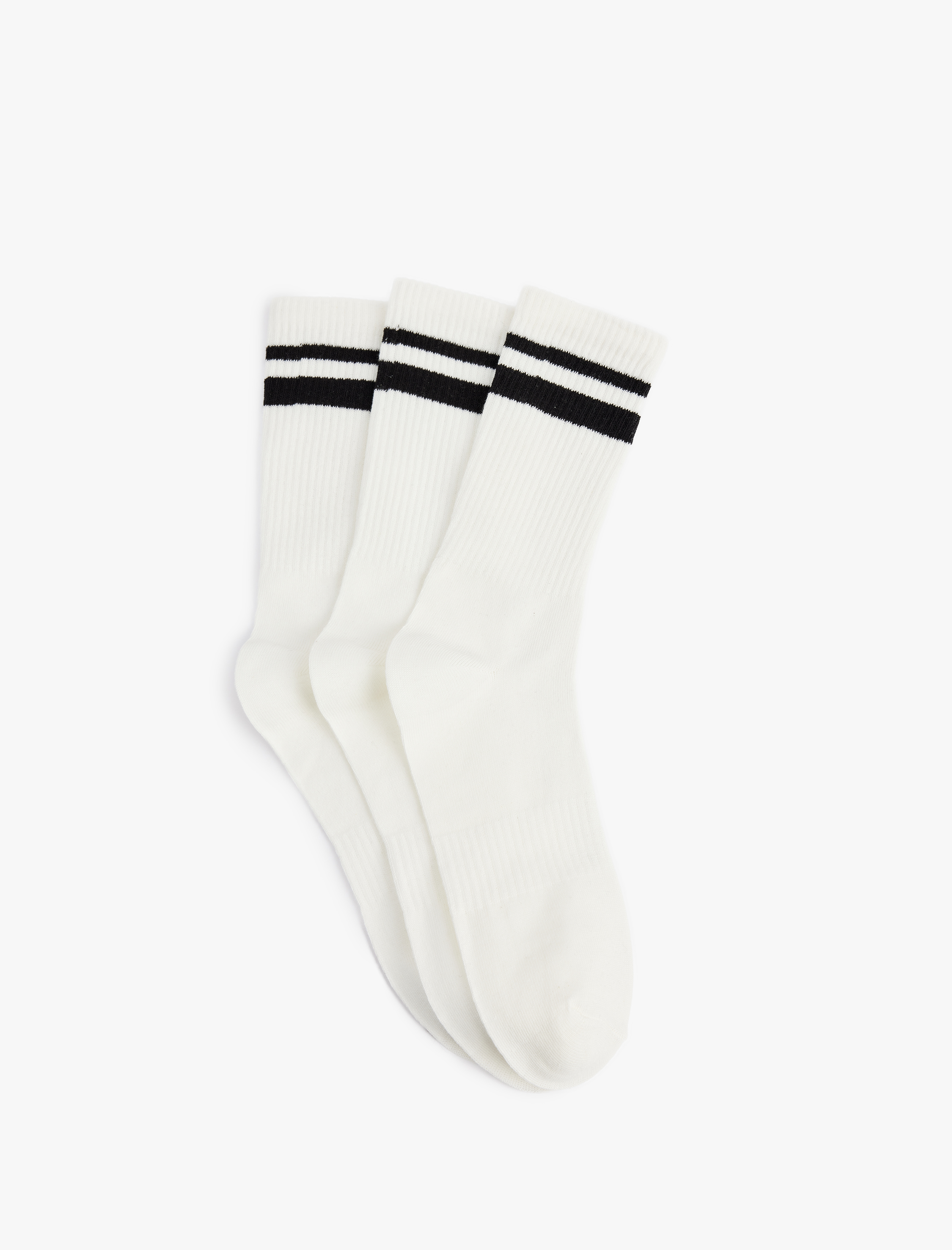  Erkek Çizgili 3'lü Soket Tenis Çorabı Seti