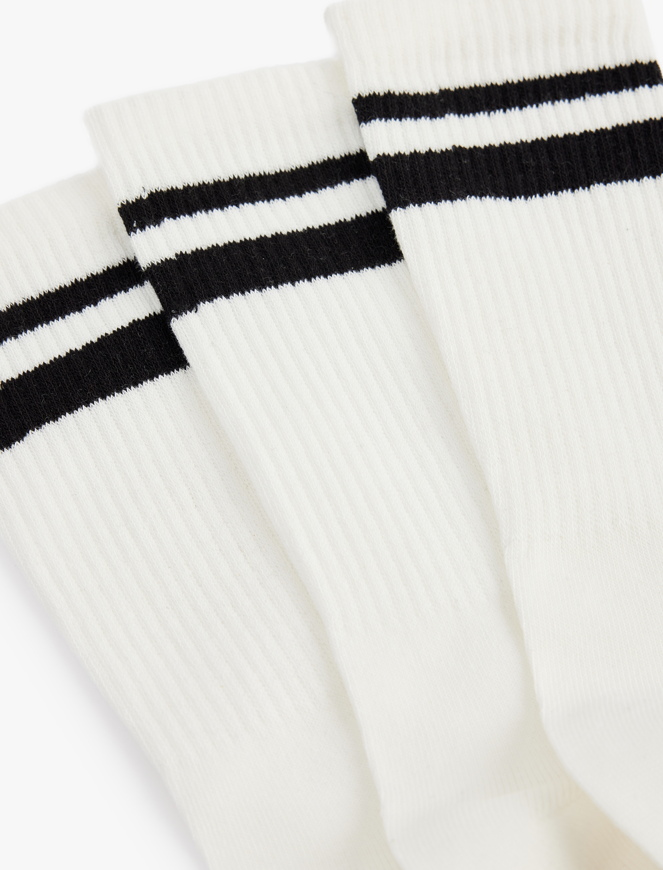  Erkek Çizgili 3'lü Soket Tenis Çorabı Seti