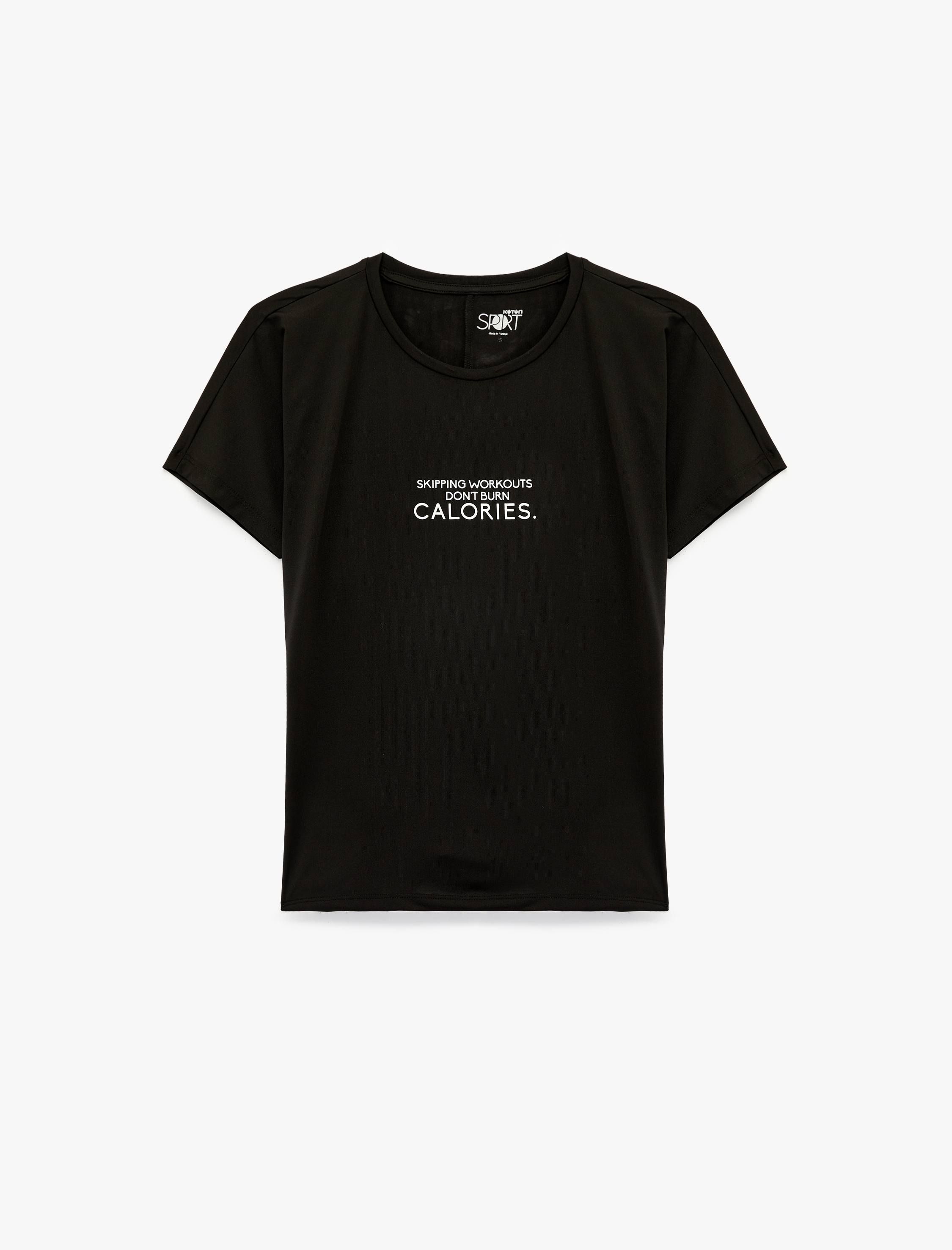   Baskılı Kısa Kollu Bisiklet Yaka Spor Tişört