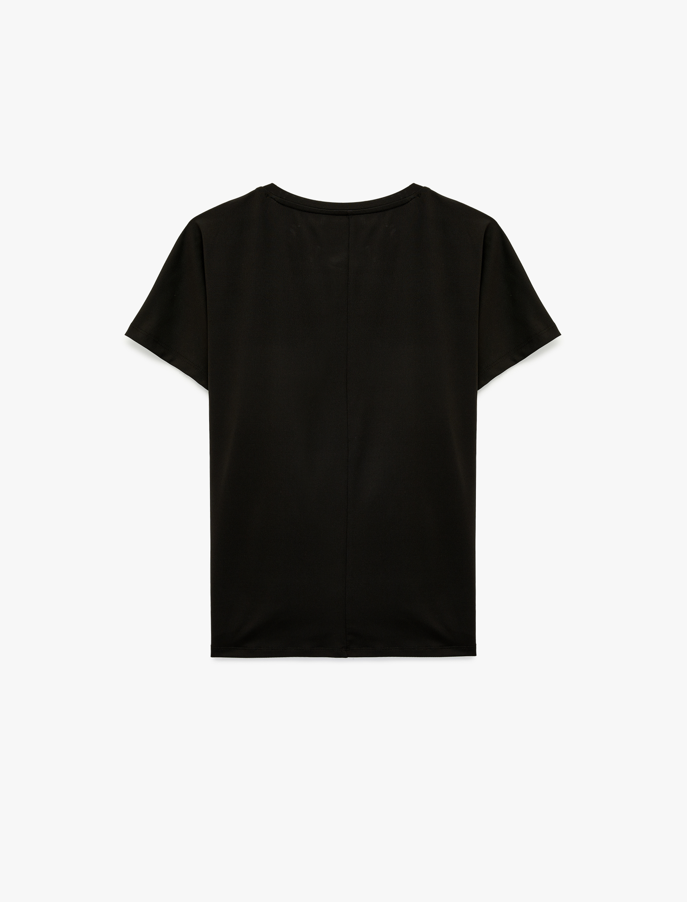   Baskılı Kısa Kollu Bisiklet Yaka Spor Tişört