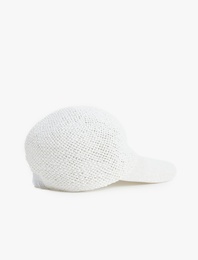 Kurdele Detaylı Hasır Kep Şapka