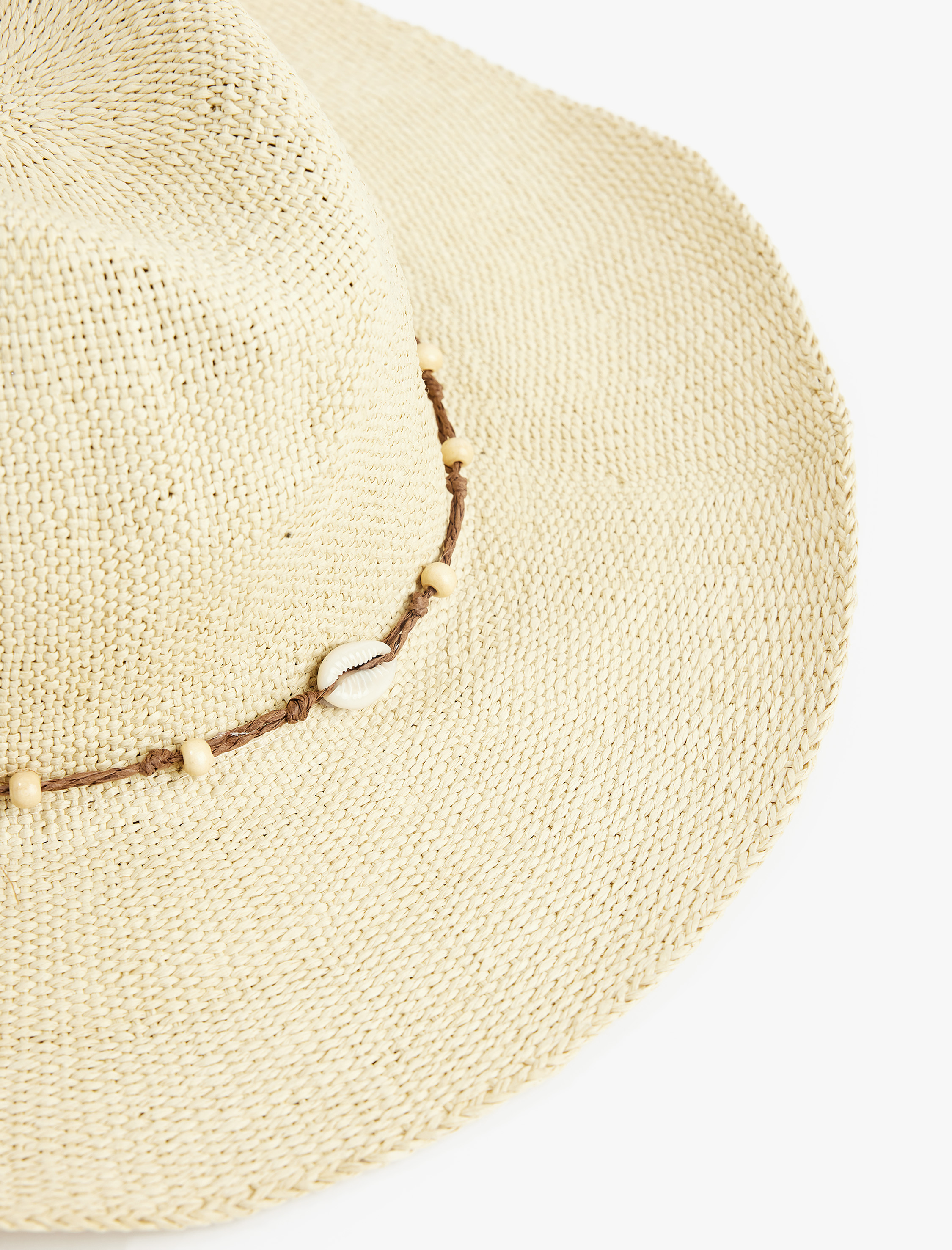  Kadın Deniz Kabuğu Detaylı Hasır Şapka