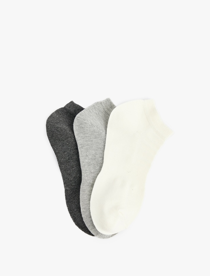 Erkek 3'lü Desenli Patik Çorap Seti