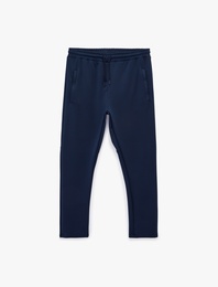 Scuba Kumaş Biyeli Beli Bağcıklı Cepli Spor Eşofman Altı