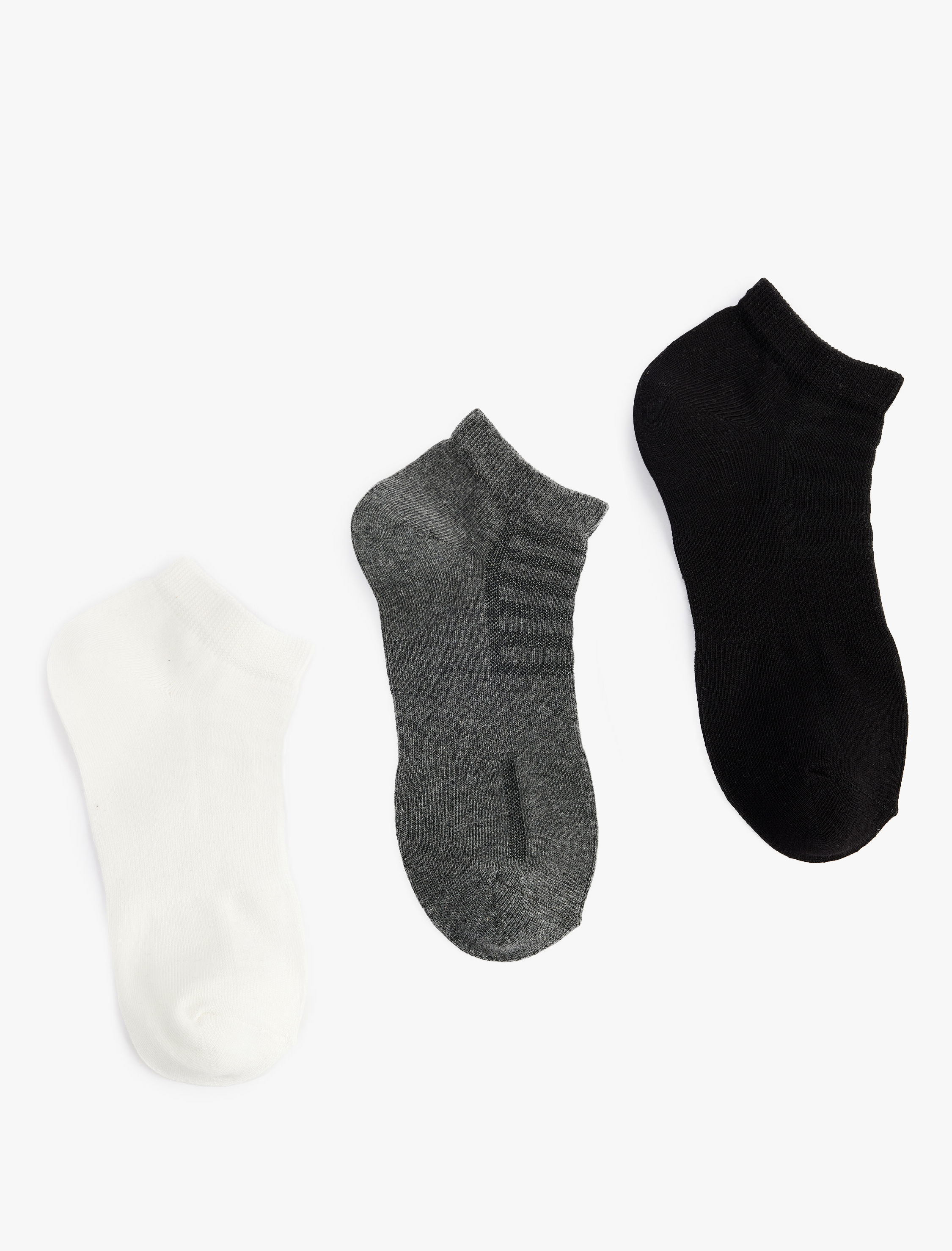  Erkek 3'lü Desenli Patik Çorap Seti