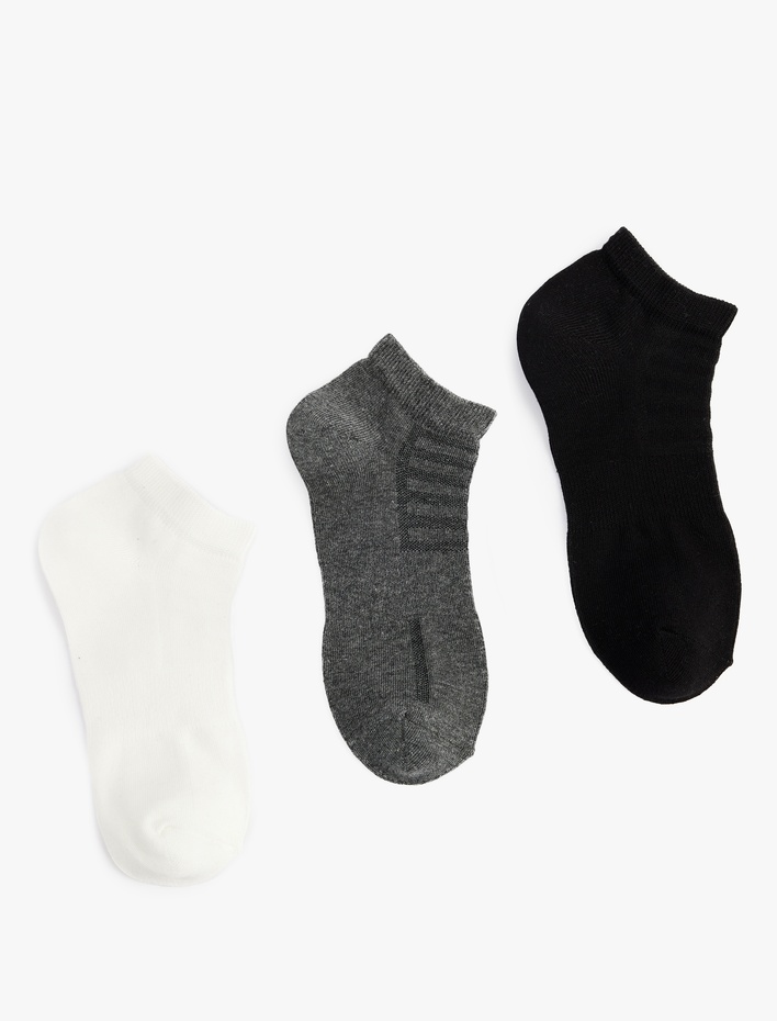 Erkek 3'lü Desenli Patik Çorap Seti