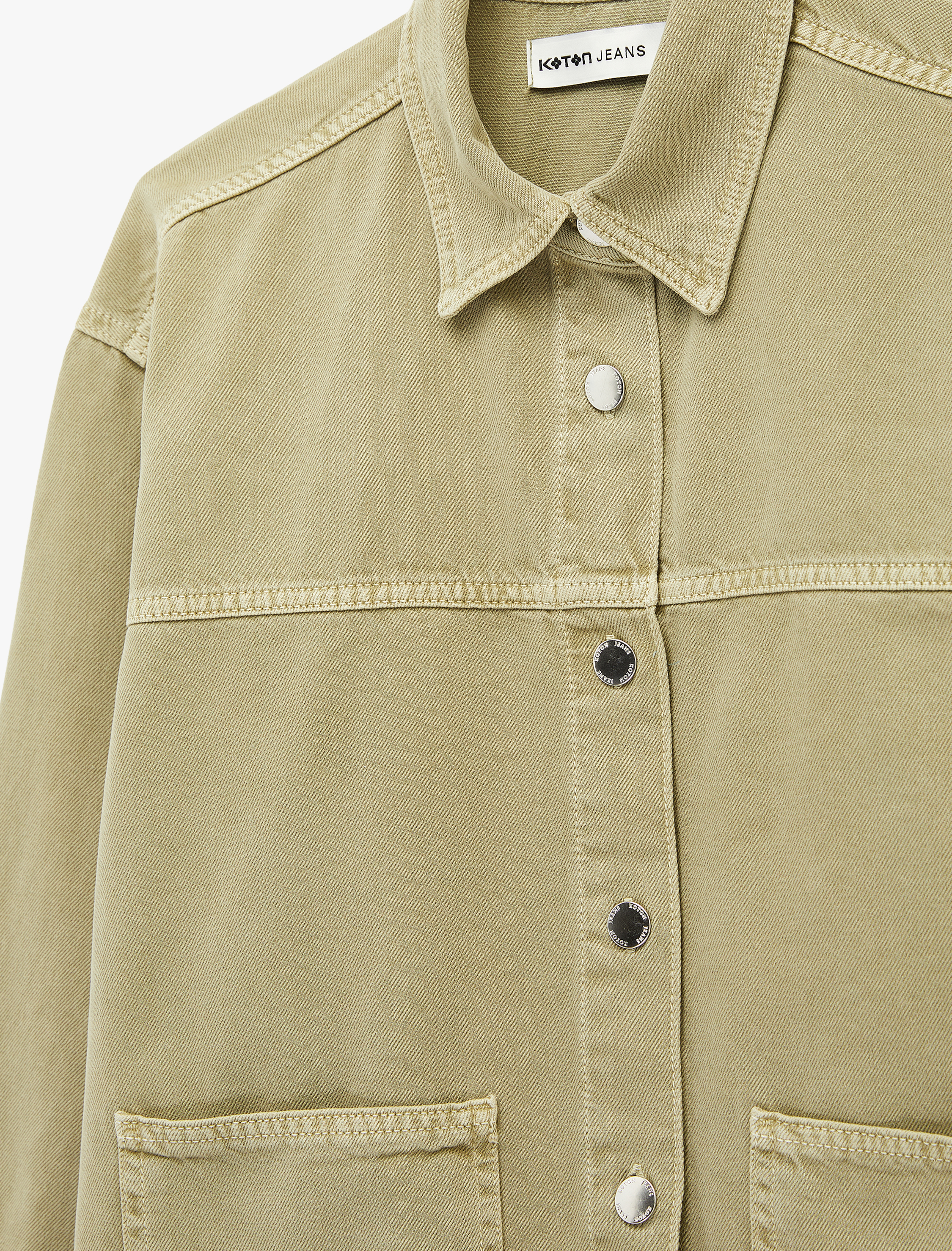   Rahat Kalıp Klasik Yaka Cep Detaylı Düğmeli Uzun Kollu Shacket