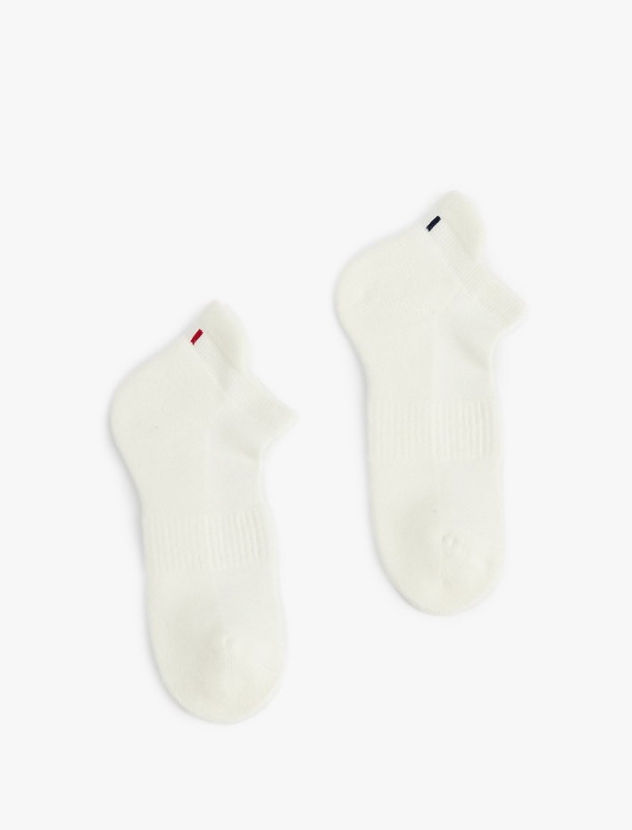 Erkek Baskı Detaylı 2'li Patik Çorap Seti