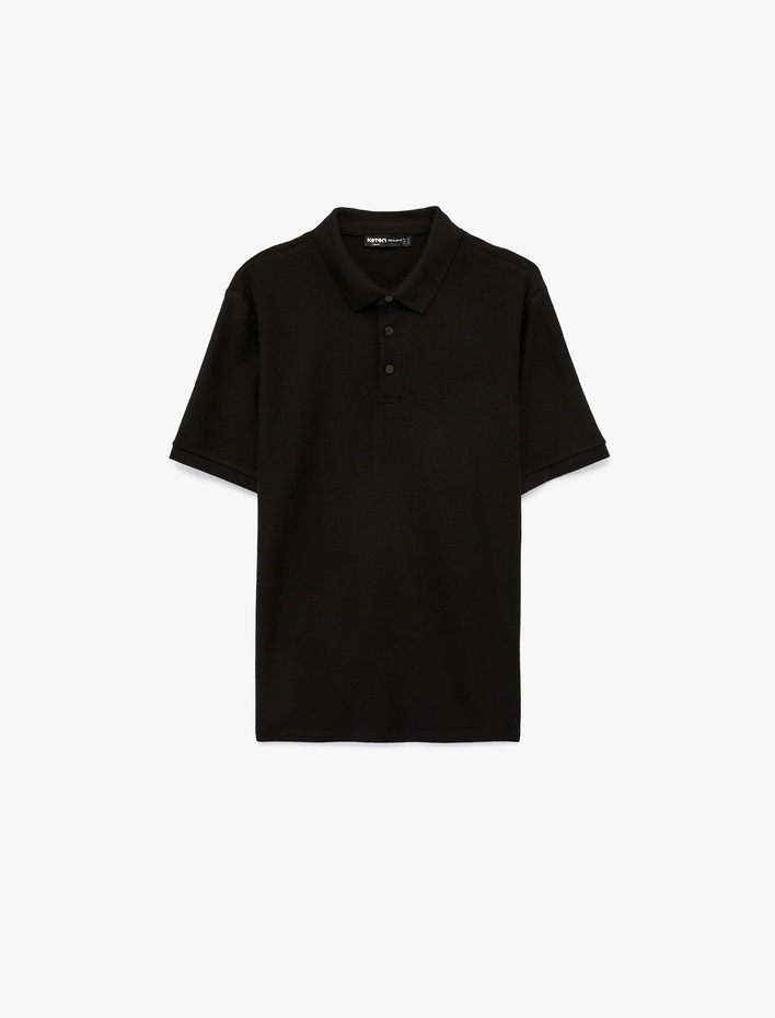  Regular Fit Kısa Kollu Düğmeli Polo Yaka Tişört