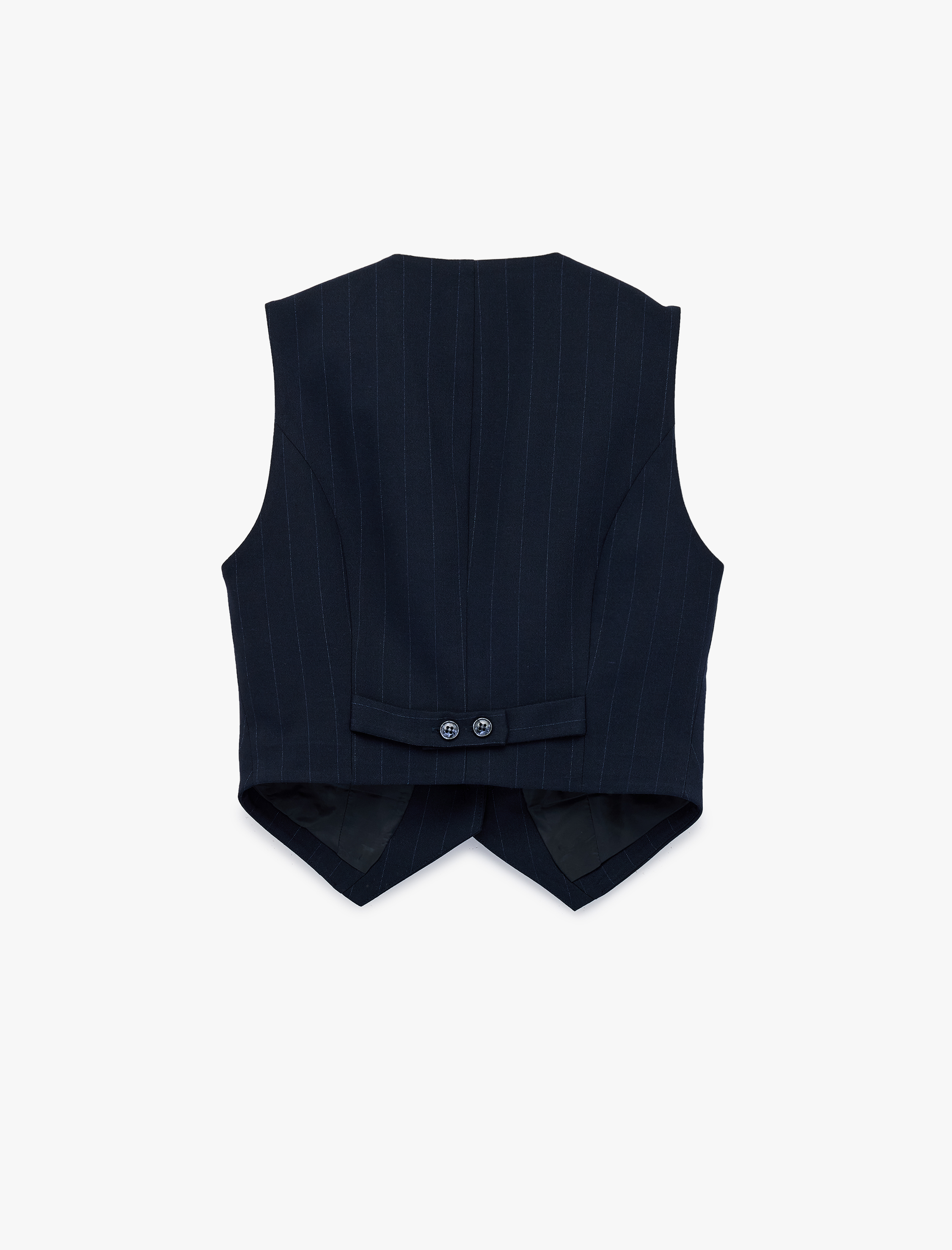   Regular Fit Kolsuz Düğmeli Koyun Yünü Karışımlı Cepli V Yaka Yelek