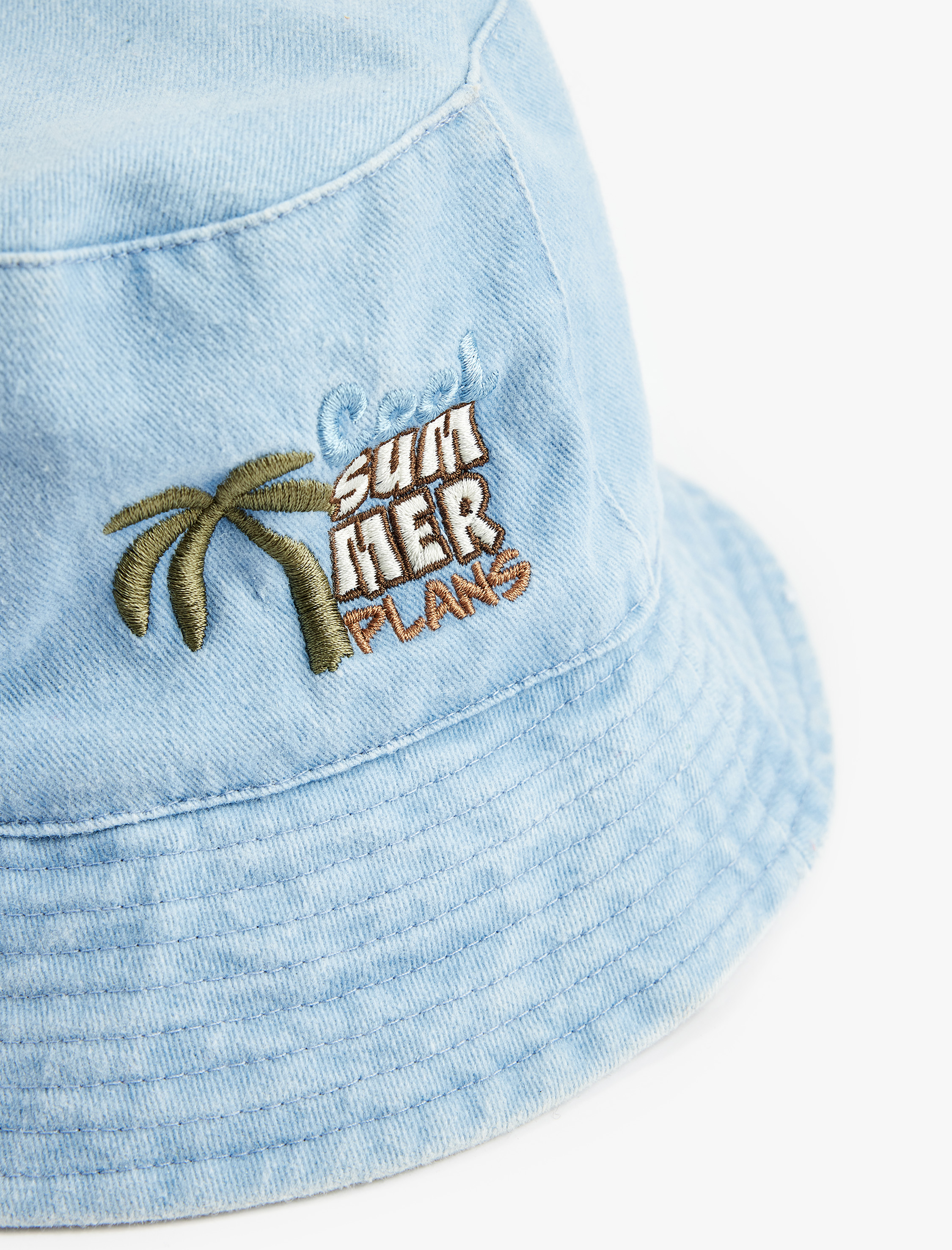  Erkek Çocuk Nakış Detaylı Jean Bucket Şapka