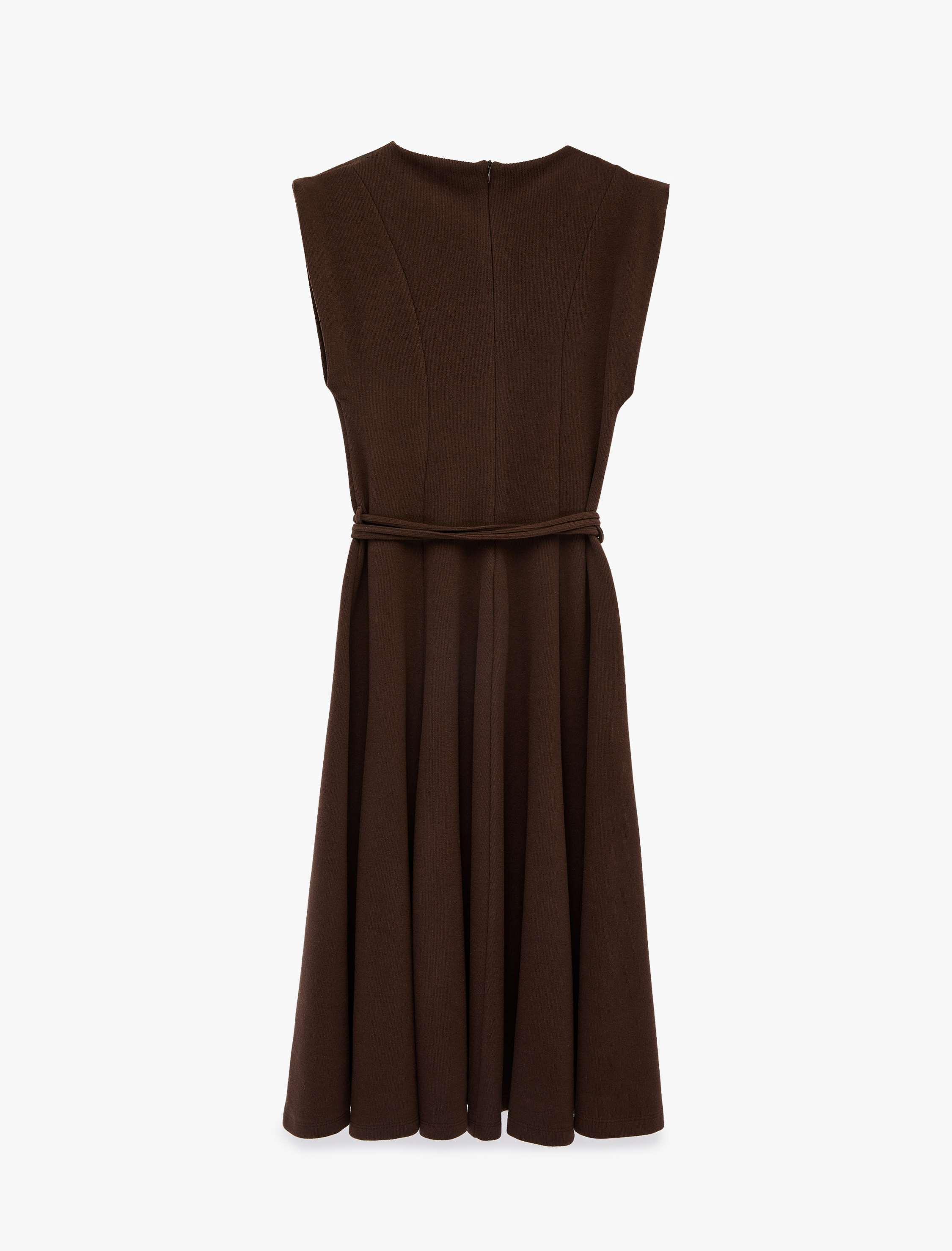   Kolsuz Bisiklet Yaka Kemerli Midi Elbise