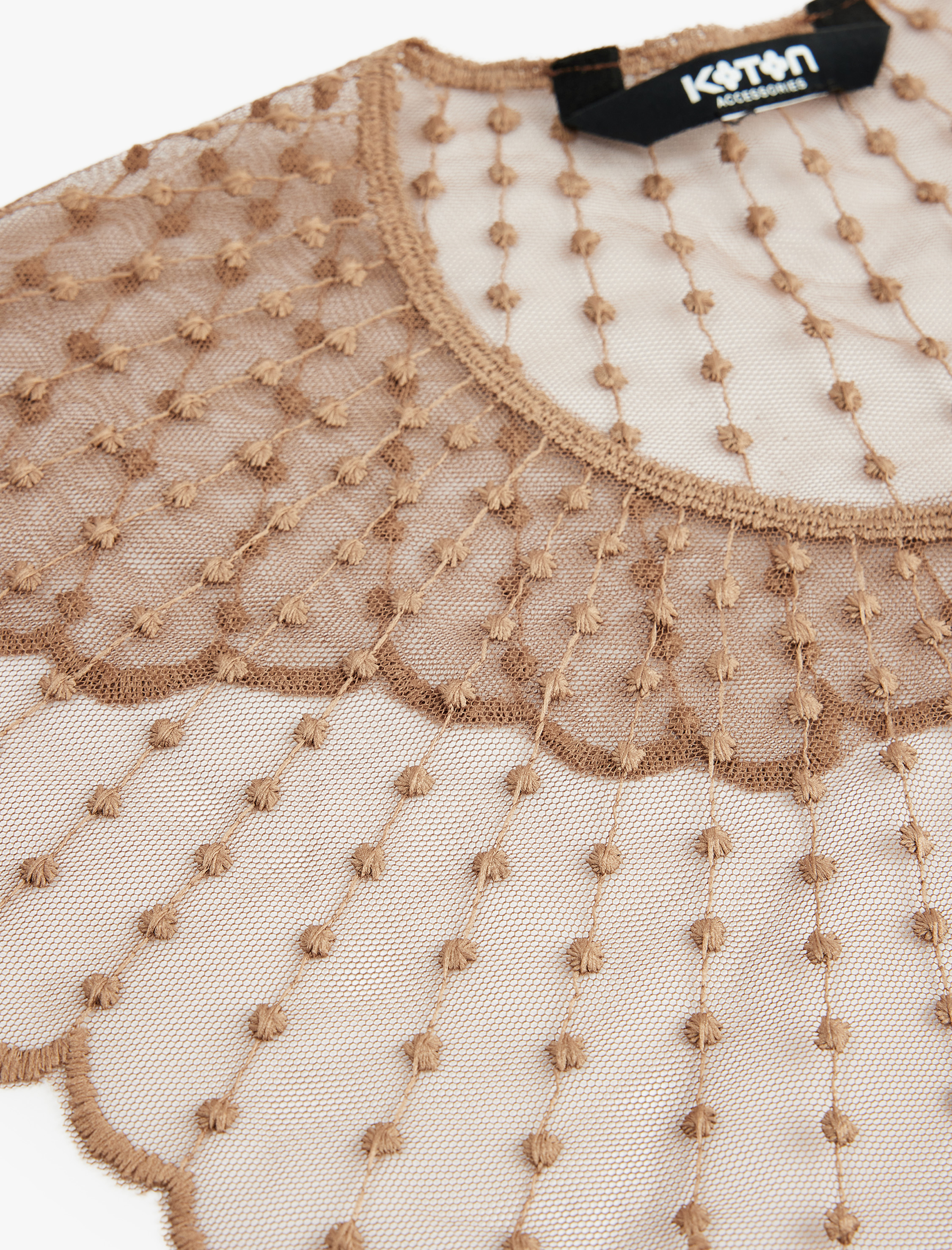  Kadın Dantel Detaylı Bebe Yaka Boyunluk