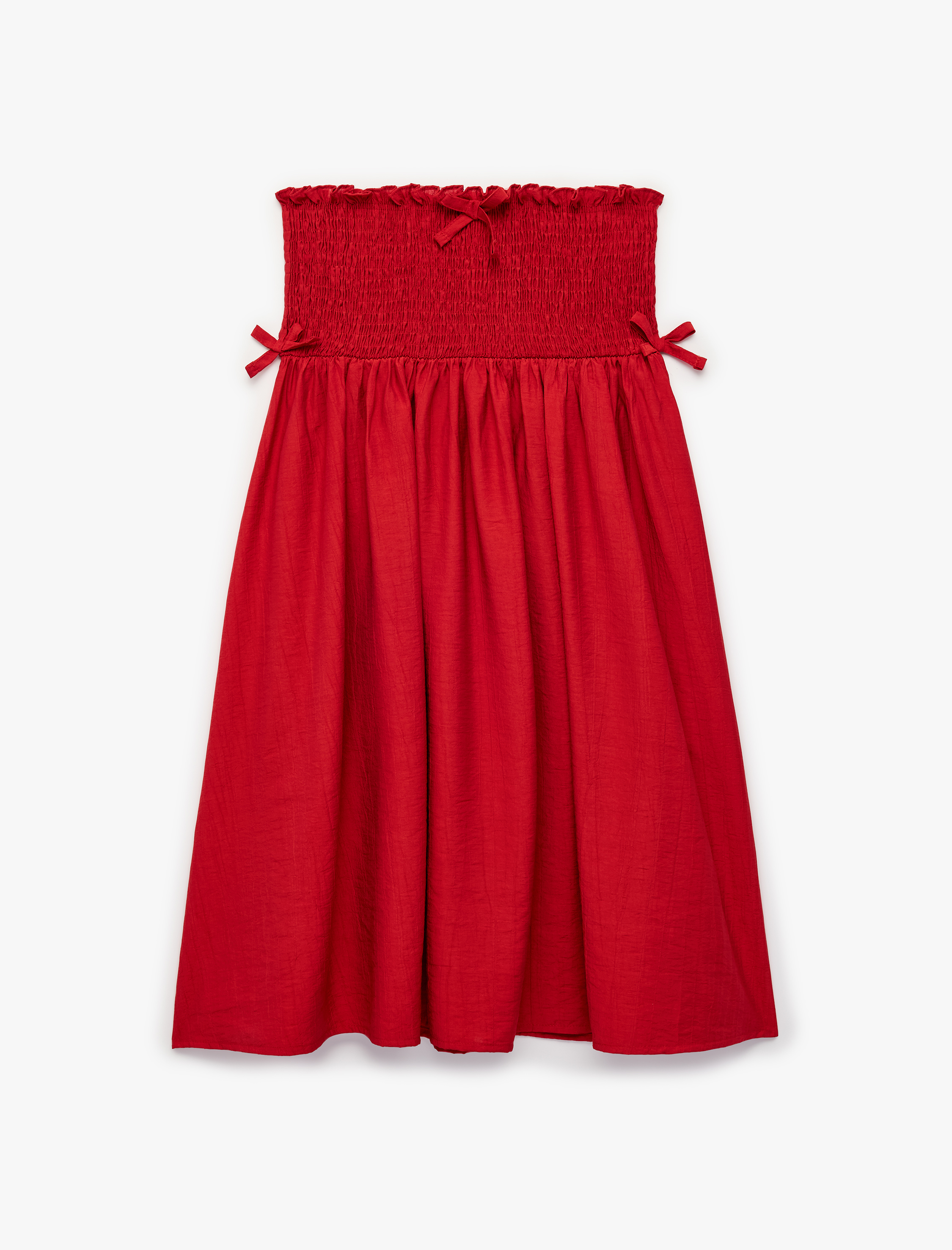  Kız Çocuk Viskon Bol Kalıp Fiyonk Detaylı Gipeli A Kesim Etek