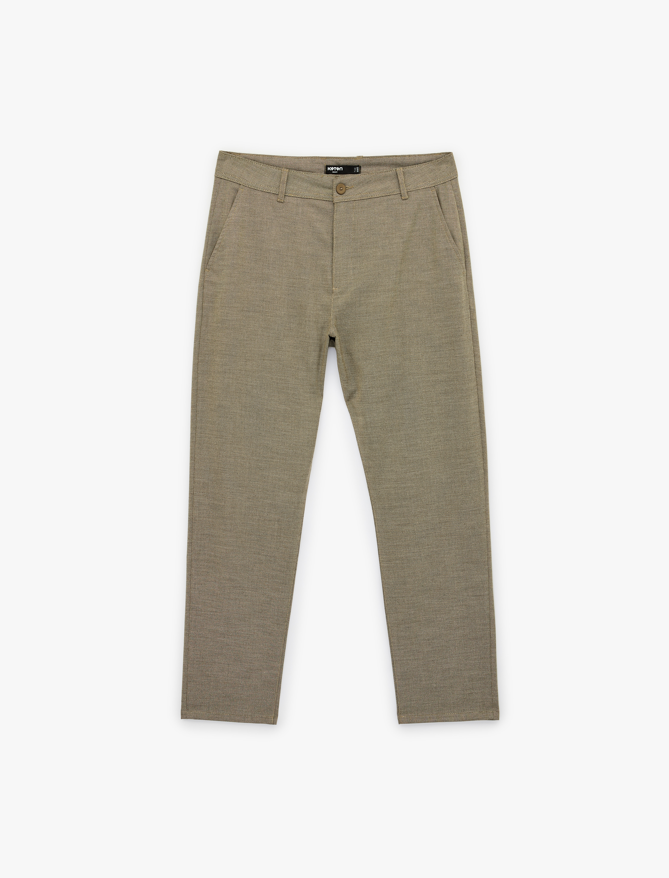   Cepli Viskon Karışımlı Düğmeli Slim Fit Kumaş Pantolon