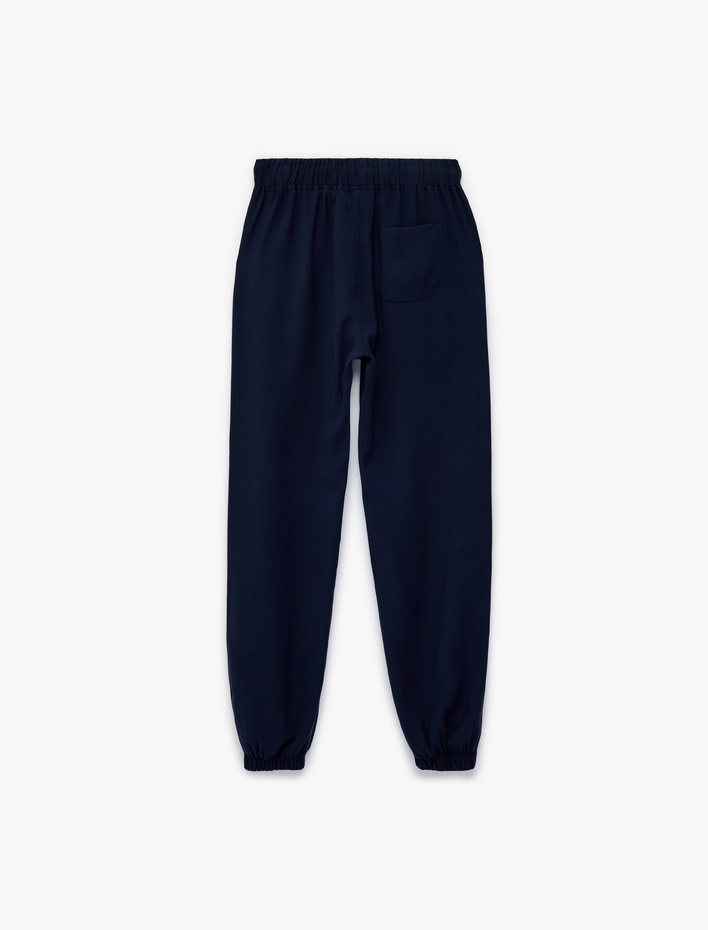 Erkek Çocuk Beli Bağcıklı Viskon Karışımlı Jogger Pantolon