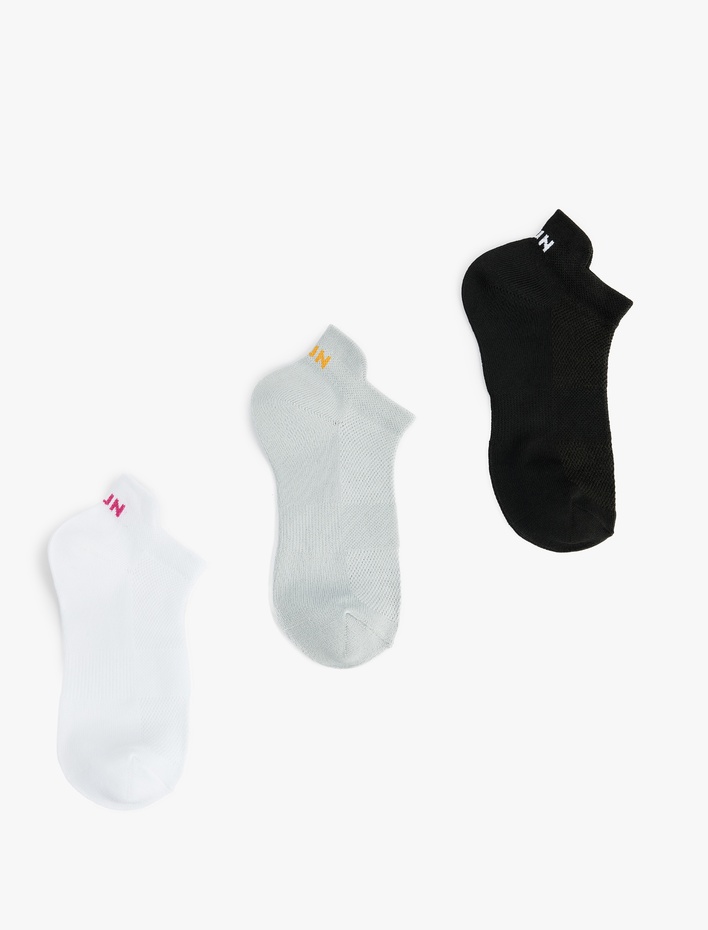 Kadın Baskılı 3'lü Patik Spor Çorap Seti