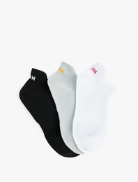 Baskılı 3'lü Patik Spor Çorap Seti