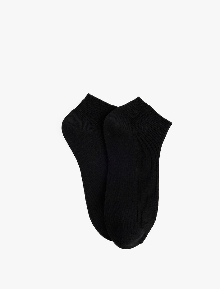 Kadın Çizgili Dokulu Pamuklu 2'li Patik Çorap Seti