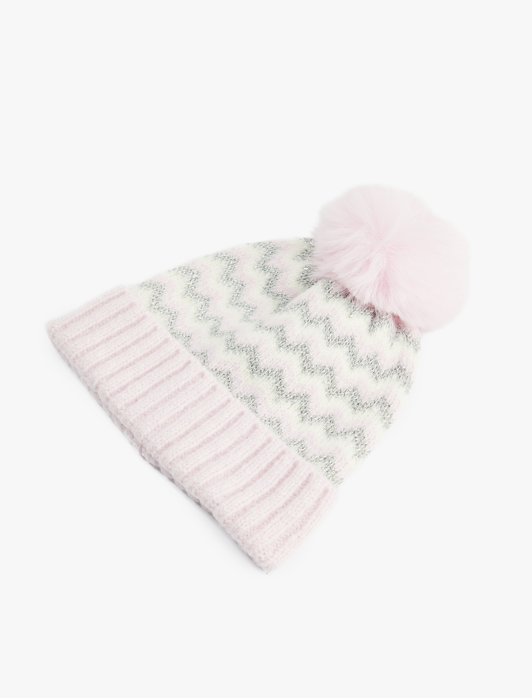  Kız Çocuk Ponponlu Desenli Triko Bere