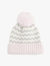 Ponponlu Desenli Triko Bere