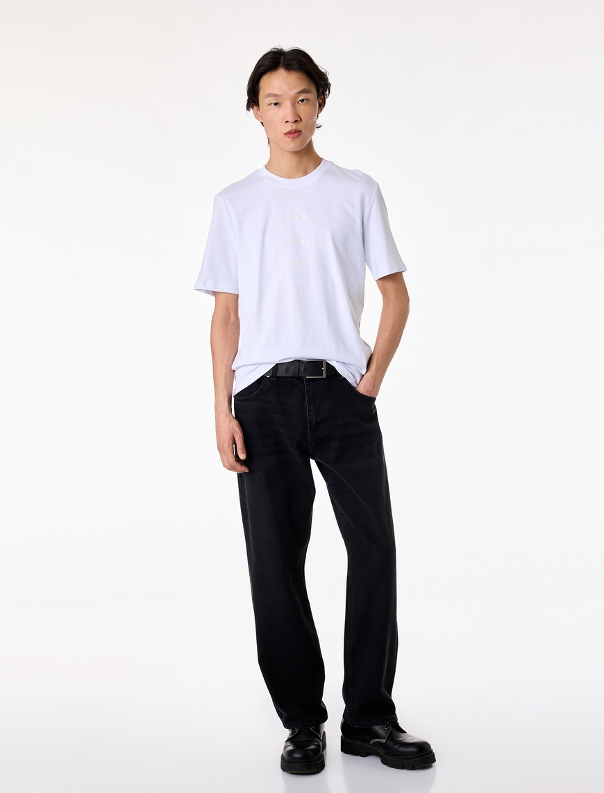 Koton Erkek Regular Fit Bisiklet Yaka Pamuklu Baskılı Kısa Kollu T-Shirt