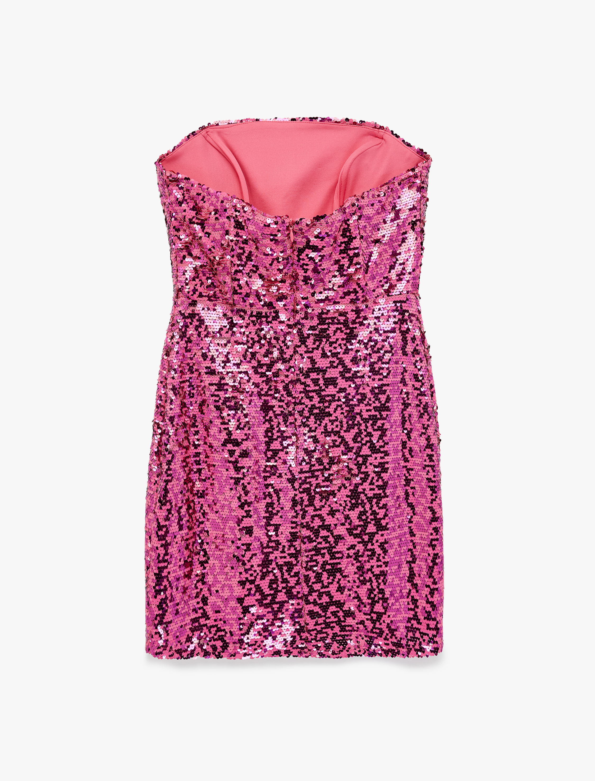   Pullu Payetli Kolsuz Straplez Yaka Bodycon Mini Abiye Elbise