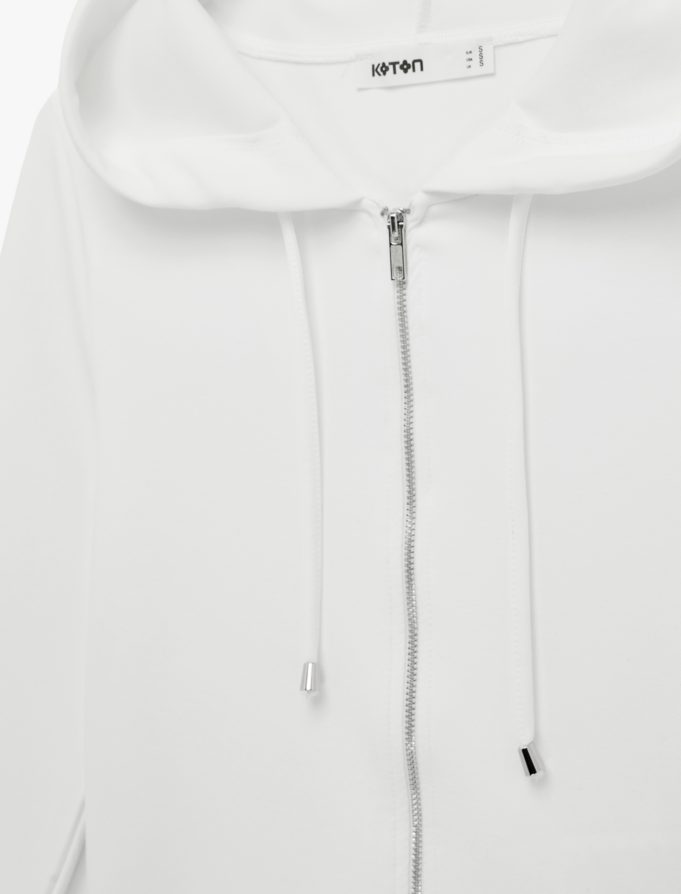   Fermuarlı Uzun Kollu Kapüşonlu Hırka