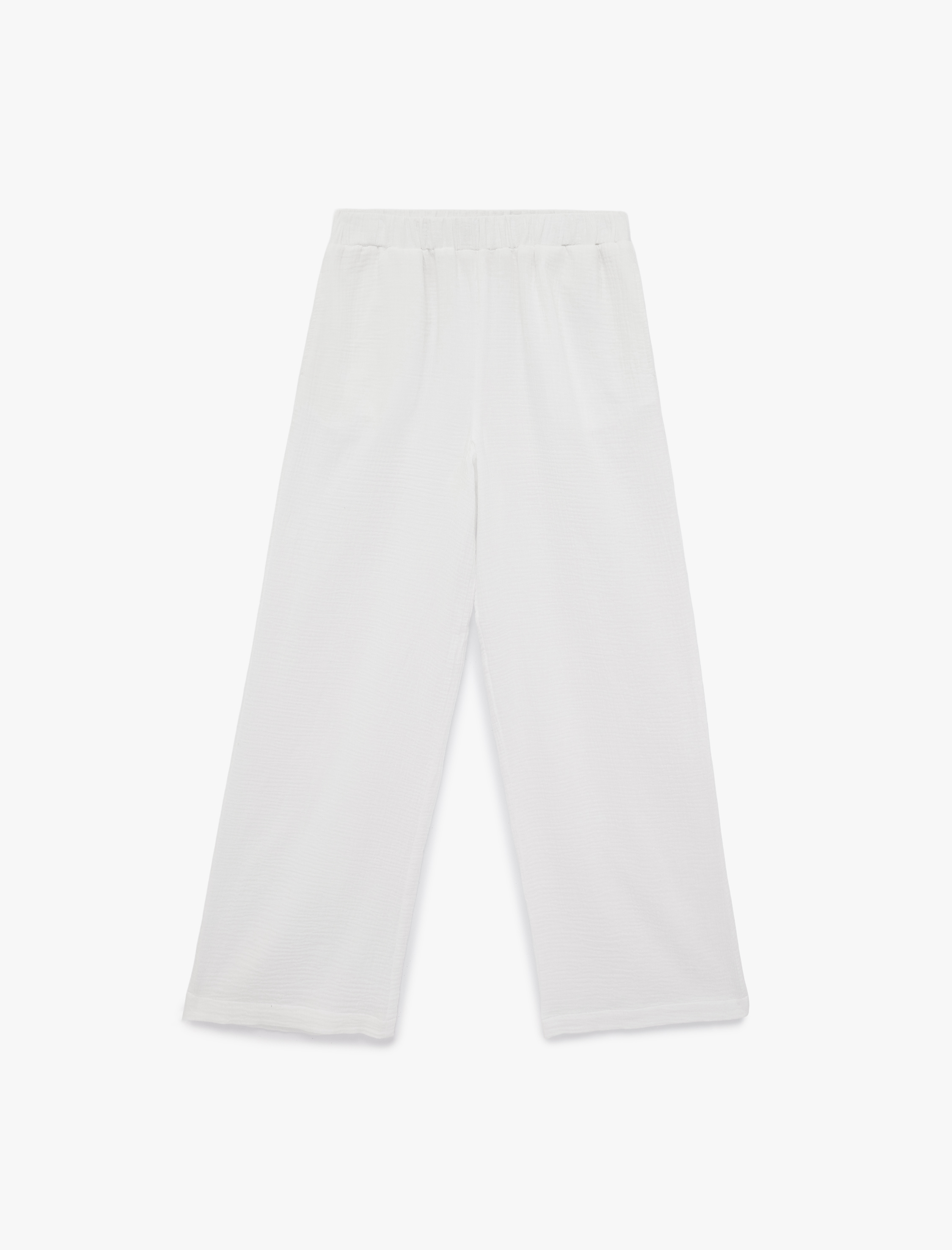 Pamuklu Geniş Uzun Kollu Düğmeli Müslin Gömlek - Görsel 4