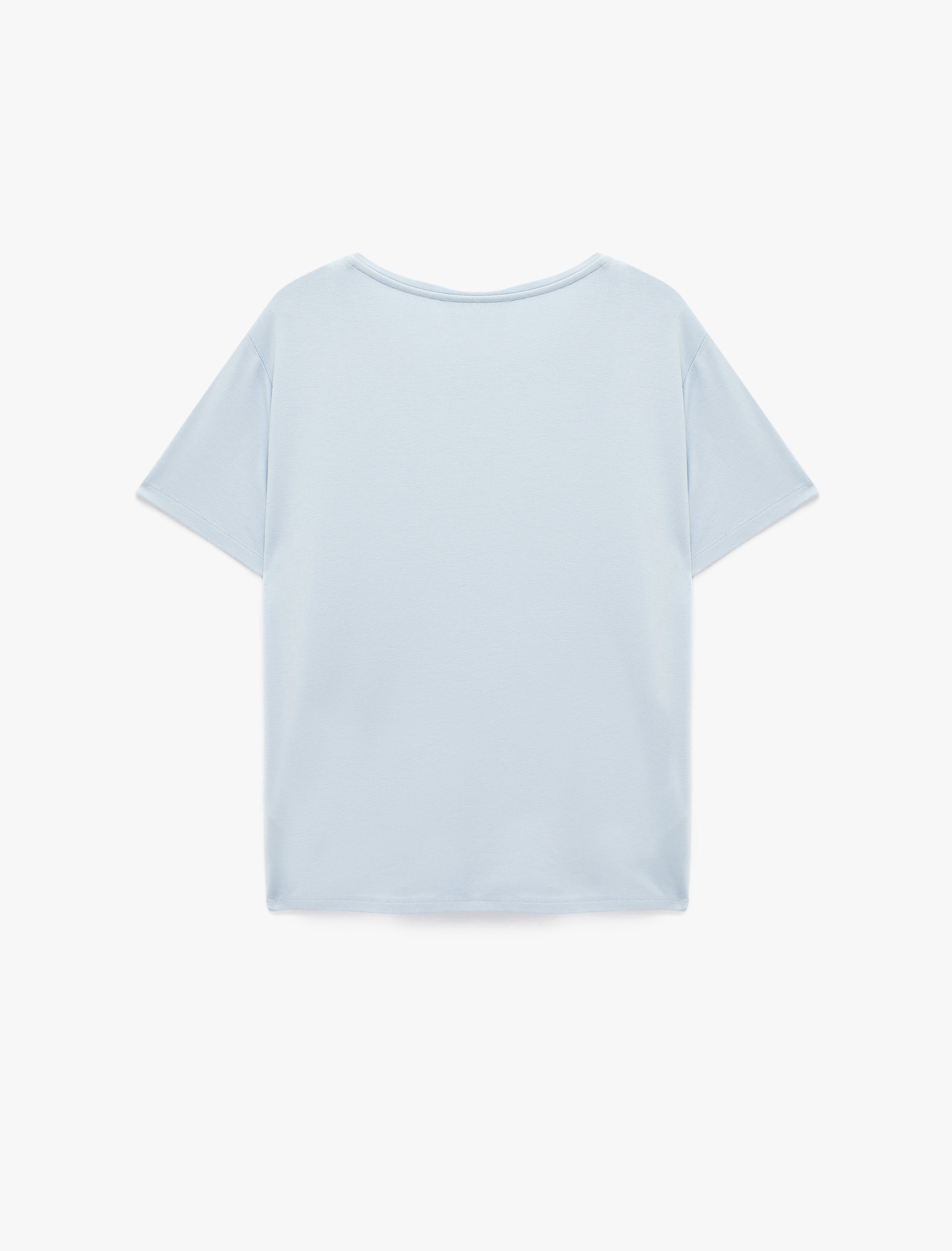   Kısa Kollu Bisiklet Yaka Viskon Basic Pijama üstü